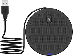 Microfone USB de Conferência, Mesa com Indicador LED, Omnidirecional Plug & Play para Reuniões Online e Aulas