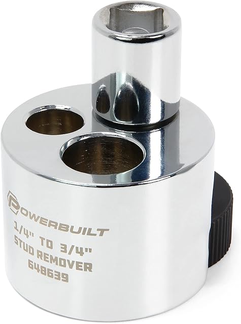 Powerbuilt 648639 Extrator de pino de 0,6 cm a 0,9 cm, prata