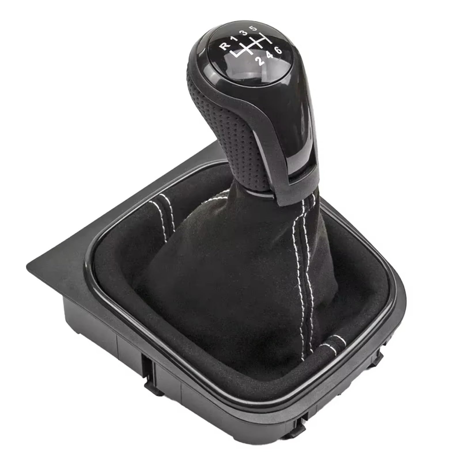EFDDTBHE Compatible with VW for Golf 5 MK5 2004-2008 for Jetta MK3 2006-2012 for Scirocco III 137 138 2008-2017 5/6Speed Car Speed Gear Shift Knob with Gaiter Boot Shifter Handle(6 Speed)