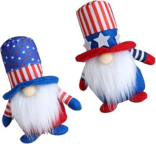 SAFIGLE 2 Pçs Boneca Do Dia Da Independência Americana Decoração De Pelúcia Bonecas Americanas Gnomos Patrióticos Decoração Da Bandeja Do Feriado Do Dia Da Independência Americana