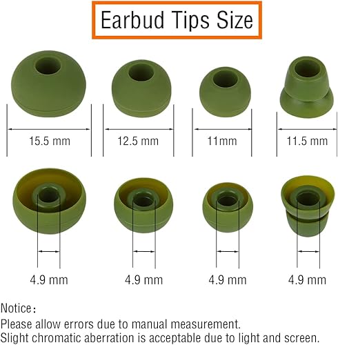 Miniatura 2 de Puntas de silicona de repuesto para auriculares compatibles con auriculares inalámbricos Powerbeats 123 de Dre, 4 pares de tapas para auriculares