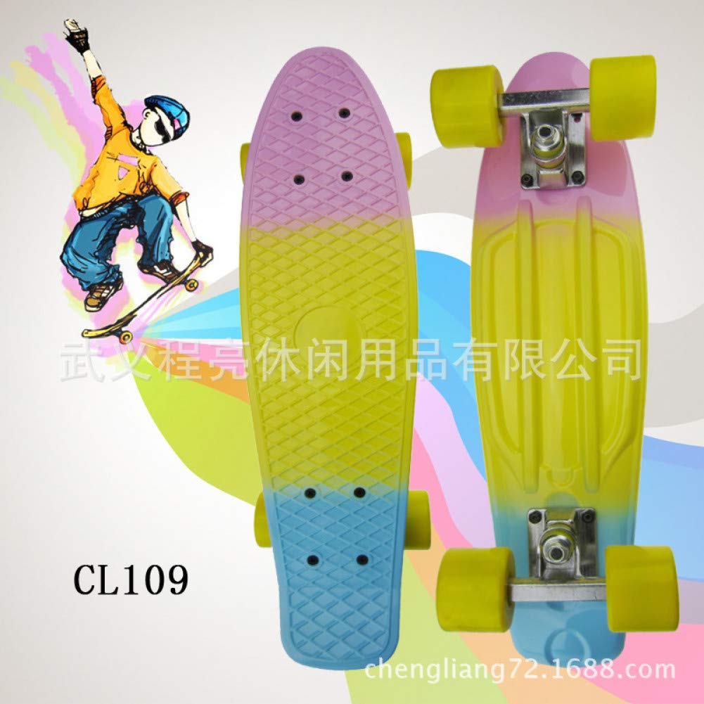 Skateboard 22 inches Complete Retro Style Plastic Board Comes Complete Cruiser Penny Board for Teens Adults Beginners Girls Boys Kids