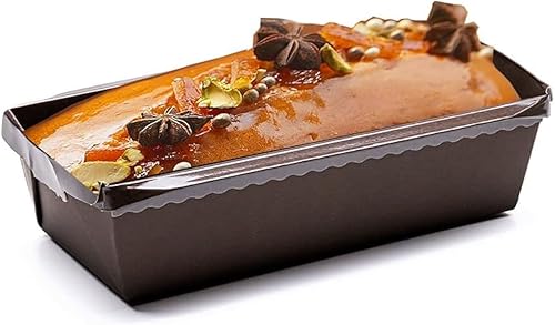 Miniatura 5 de Pastry Chef's Boutique Moldes de papel rectangulares desechables, hechos de forma natural, reciclables, aptos para microondas y horno, molde mediano