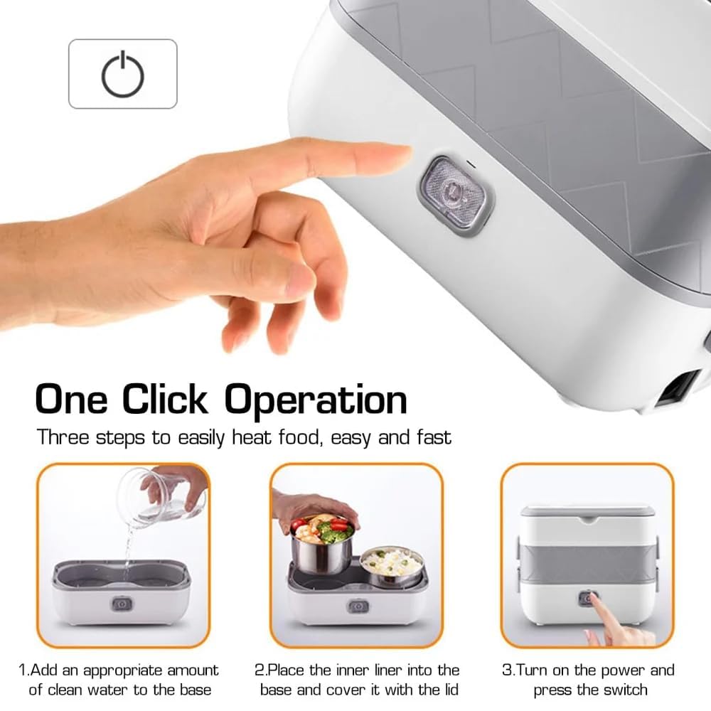 Electric Heating Lunch Box - Portable Food Warmer & Steamer -2