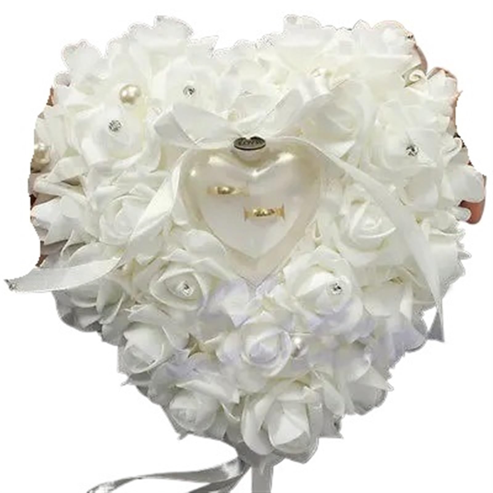 Cuscino per FEDI Nuziali Cuscino for FEDI Nuziali Romantico Cuscino in Raso Cuscino for FEDI a Forma di Cuore for Fidanzamento proposta di Matrimonio Decorazione