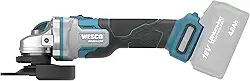 Esmerilhadeira Angular Wesco WS2890.9 – 18V Brushless, 125mm, 8.500 RPM, Bivolt – Alta Performance, Design Ergonômico, 10 Anos de Garantia no Motor