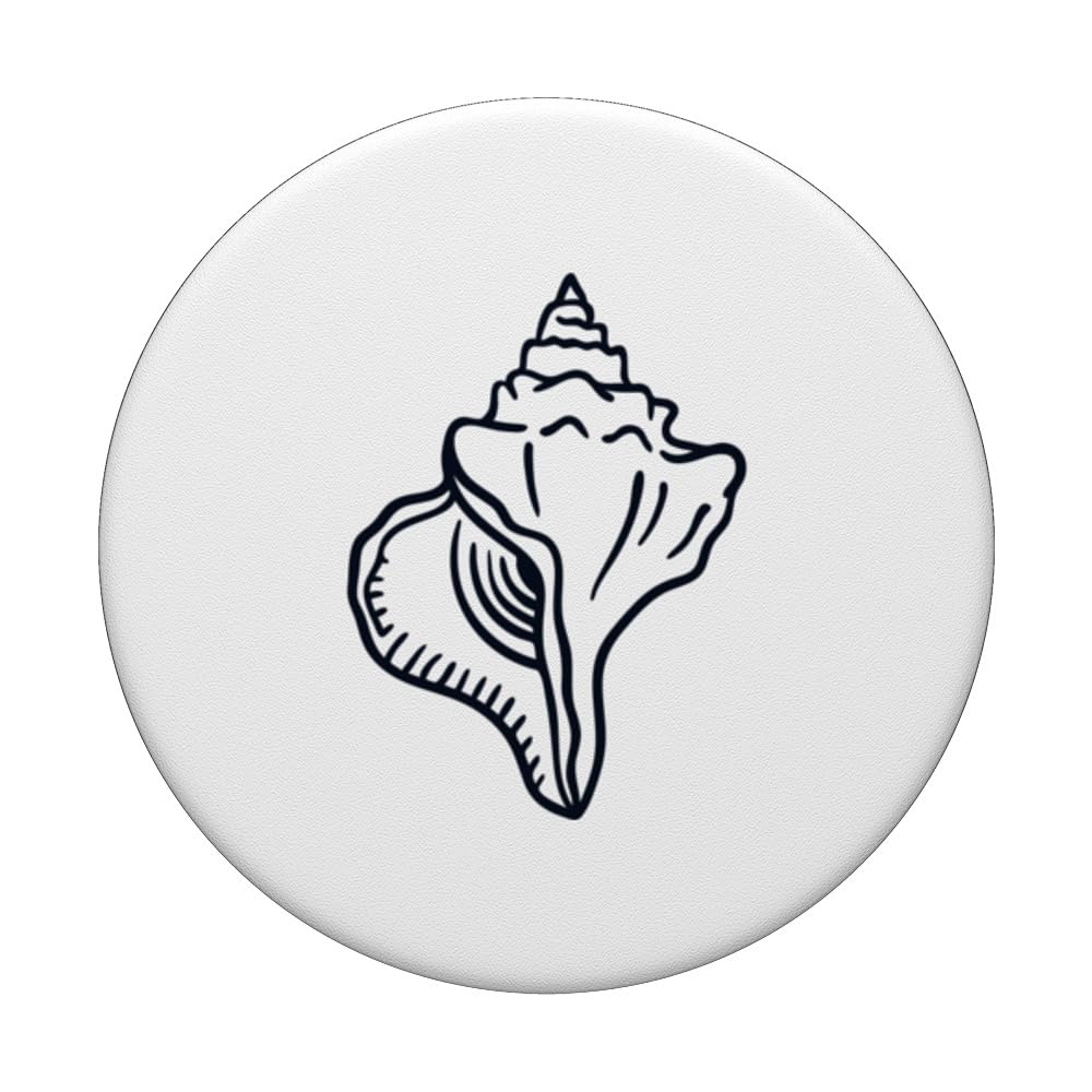 Logo Emblem Bivalvia Shell Shelling Bag Seashell Collecting PopSockets Swappable PopGrip, Black - Image 3