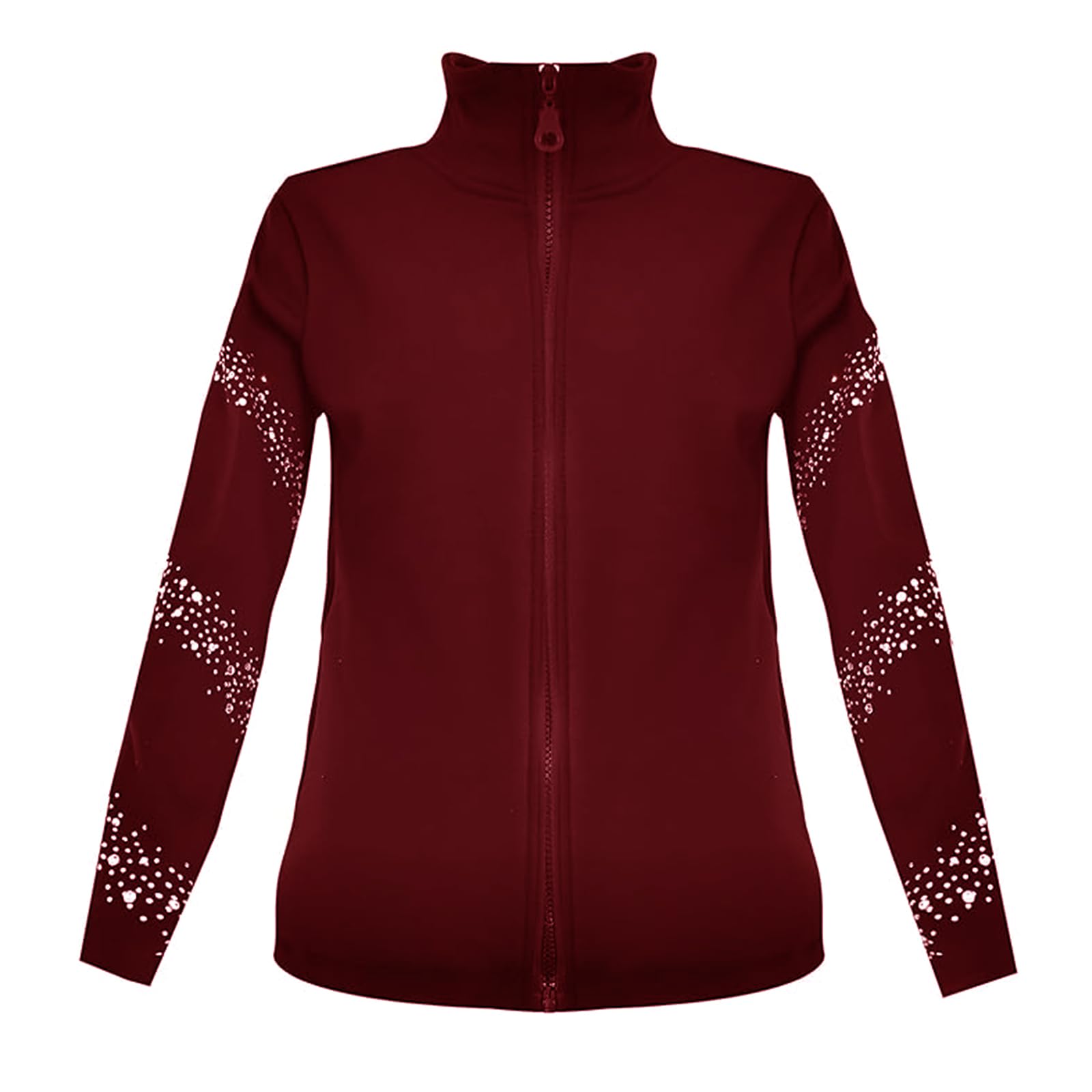 LIUHUO Girls Figure Skating Training Suit Jacket - Elegant Ventilate Practice Top Red