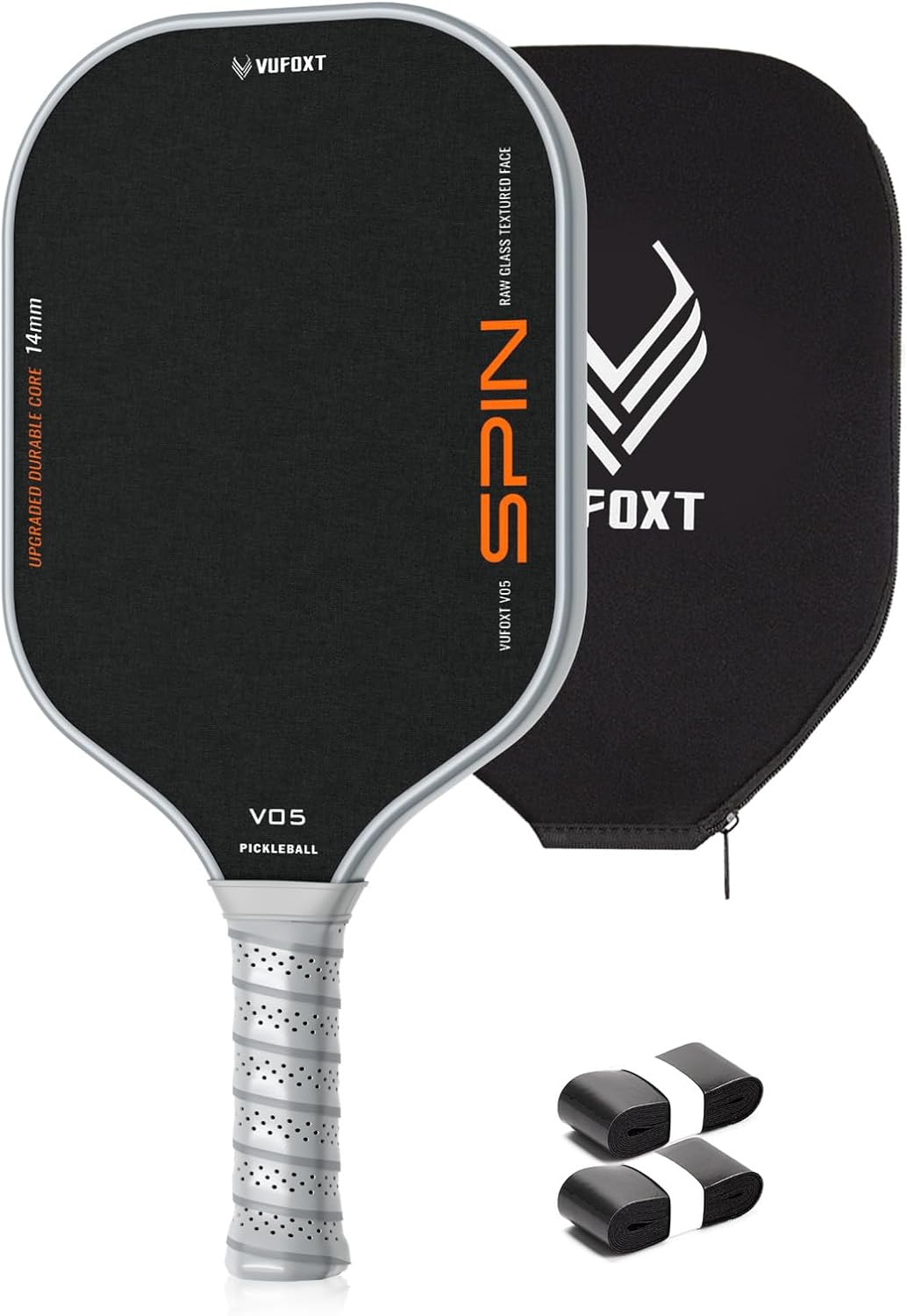 Pickleball Paddle, Lightweight Raw Carbon and Glass Fiber Surface Pickleball Racket with 14mm Polypropylene Honeycomb Core, USAPA Compliant, Pickle Ball Paddle for Men, Women