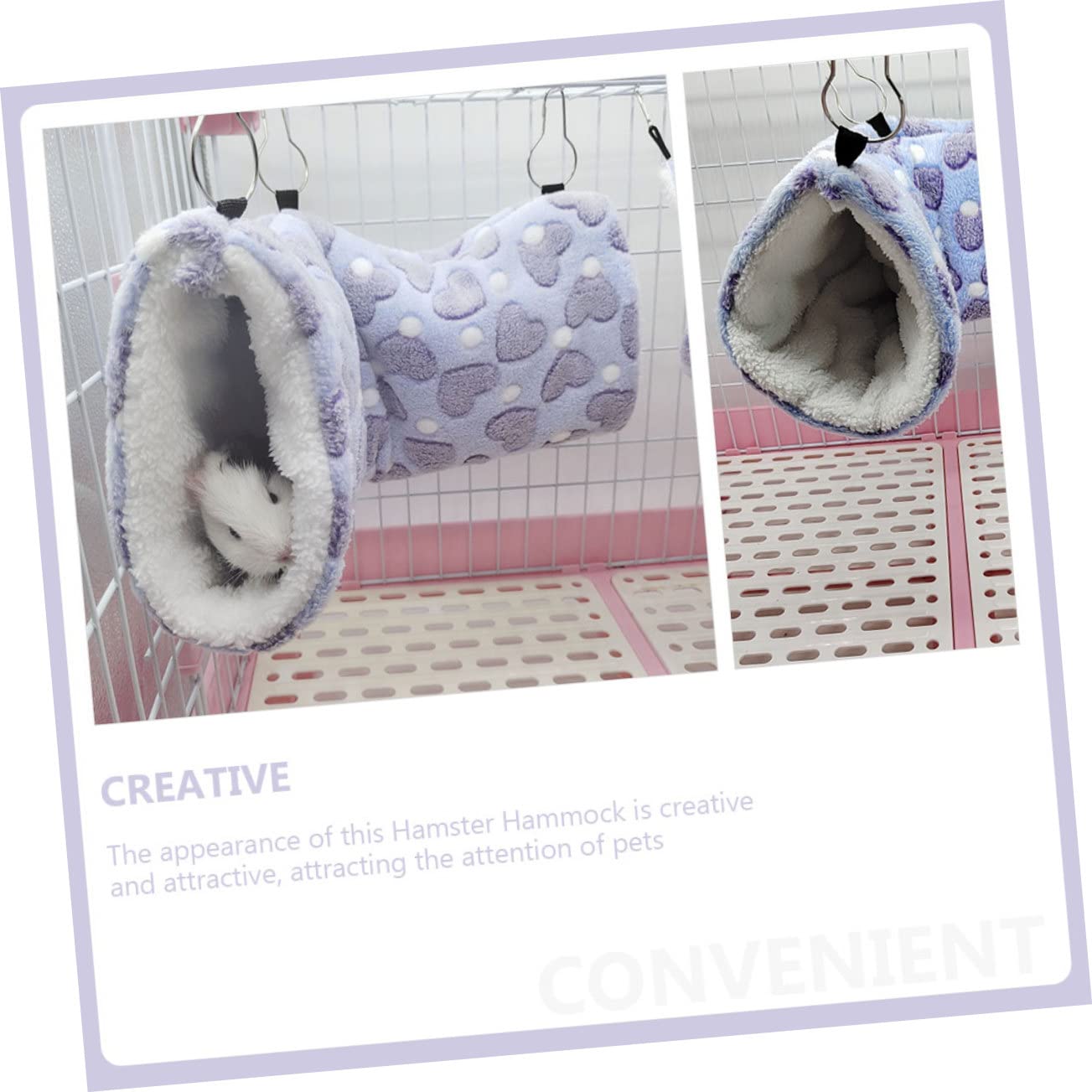 Supvox 3st Eichhörnchen Hängematte Aus Baumwoll Nest Meerschweinchen Bett Hängematten-hängetunnel Bequemes Hamsternest Kaninchenspielzeug Für Hasen Plüsch Stoff Violett