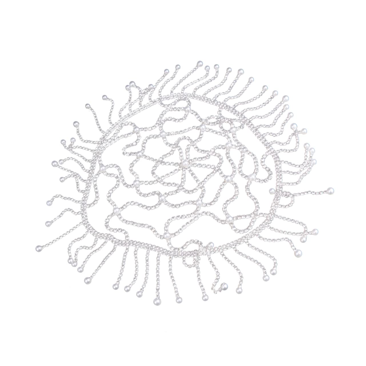 KALLORY 2pcs Classic Headwear Rhinestone Headdress Chain Head Wraps for Hair Accessories