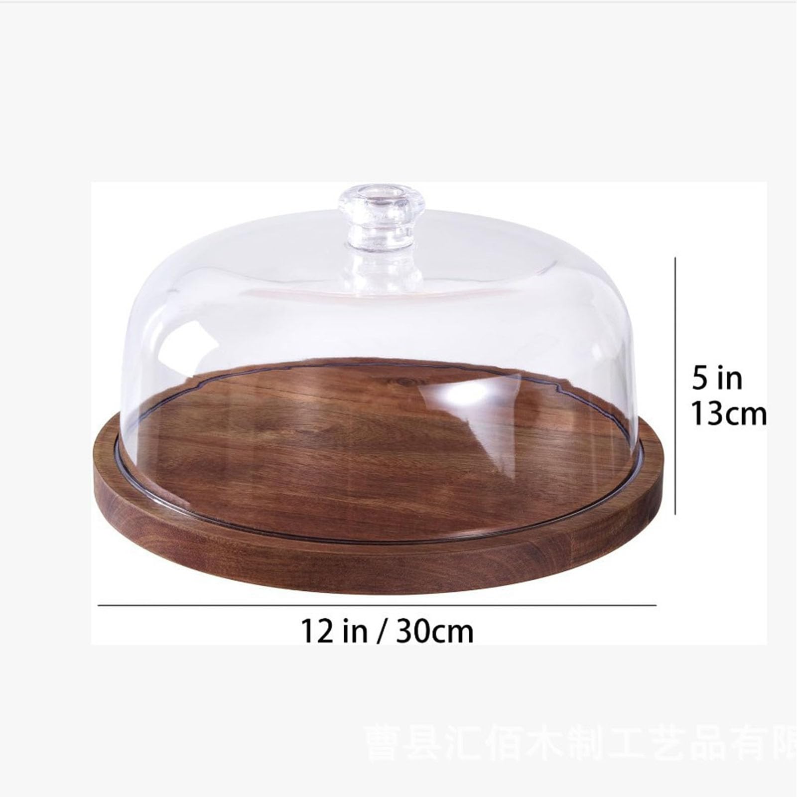 Transparente para Tartas con Forma de cúpula, Bandeja de Madera para Servir, Cubierta Redonda para postres, golosinas de panadería, exhibición de, reunión, Buffet, Cocina, arreglo para de