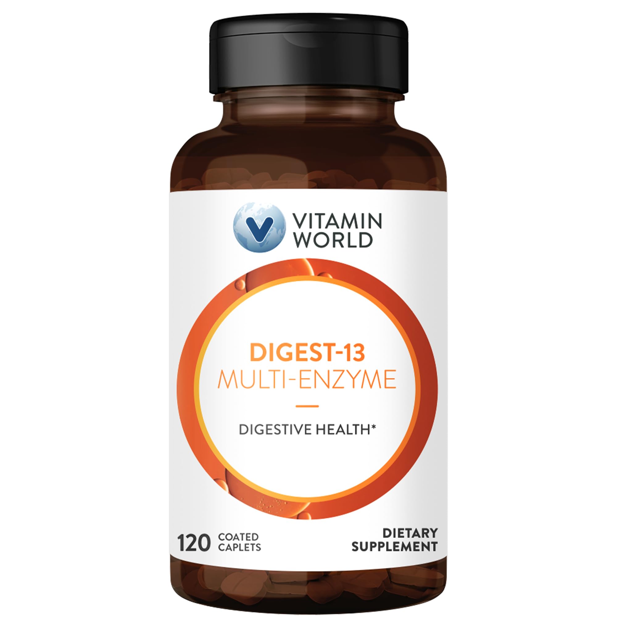 Vitamin World Digest-13 Multi-Enzyme, 1010mg Digestive Enzymes Blend with Amylase, Bromelain, Papain & Lipase for Digestion and Absorption, Digestive Enzymes fo