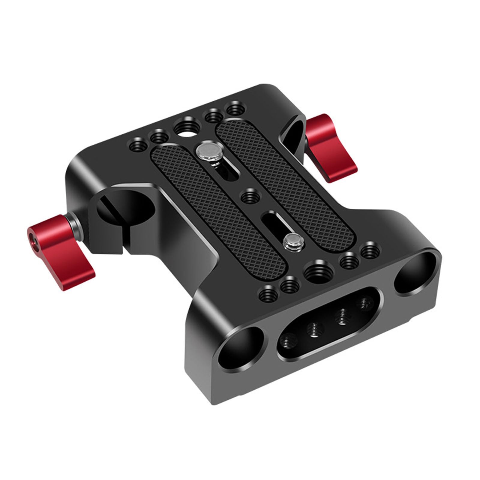 Piastra di base in alluminio per fotocamera con binari da 15 mm, piastra di base a morsetto, ricambio per fotografia, registrazione video, DSLR, piastra di base DSLR