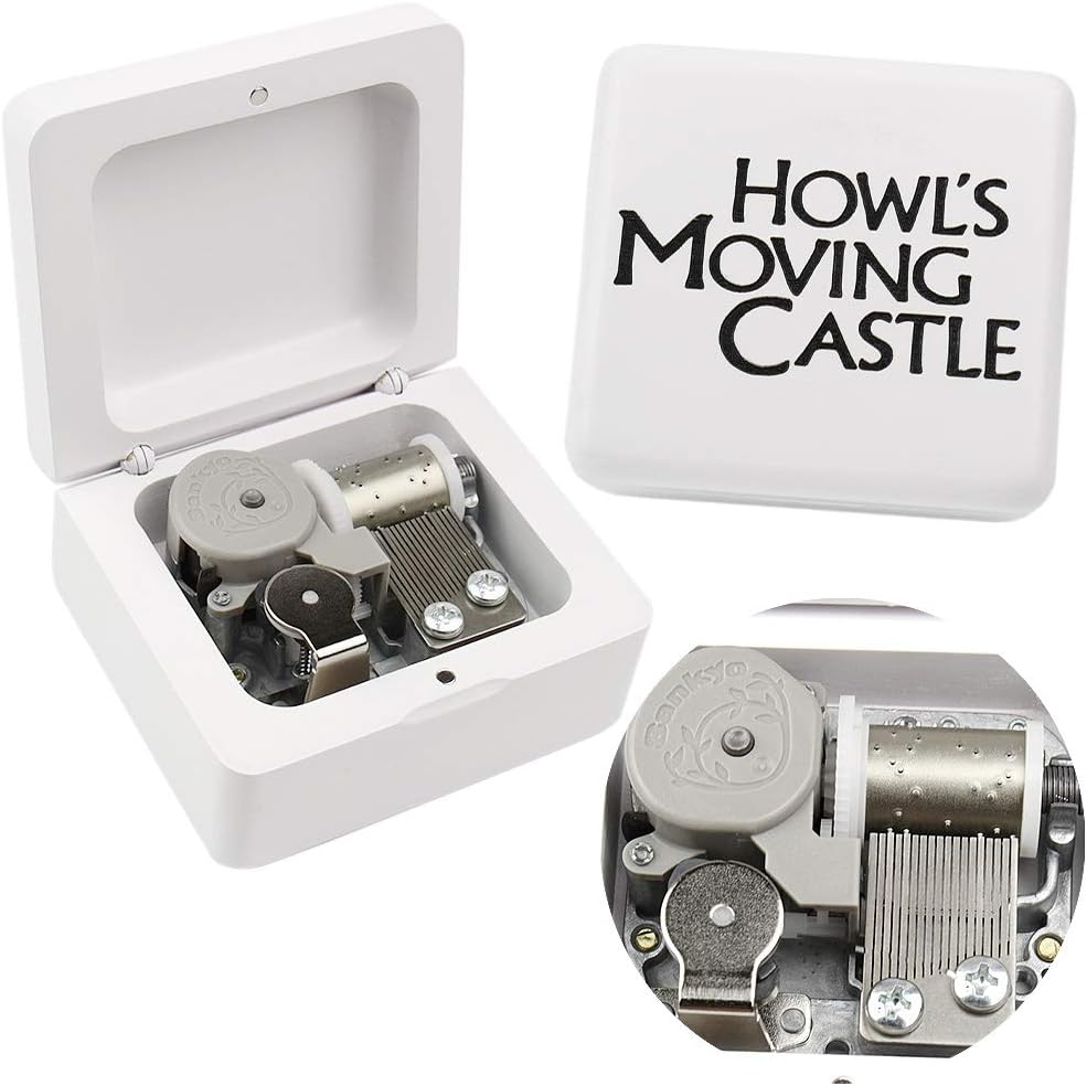 Howl's moving castle-Merry Go Round of Life Music Box Red Vintage Wood Carved Mechanism Musical Box Wind Up Music Box Gift for Christmas,Birthday,Valentine's Day,Best Gift for Kids,Friends