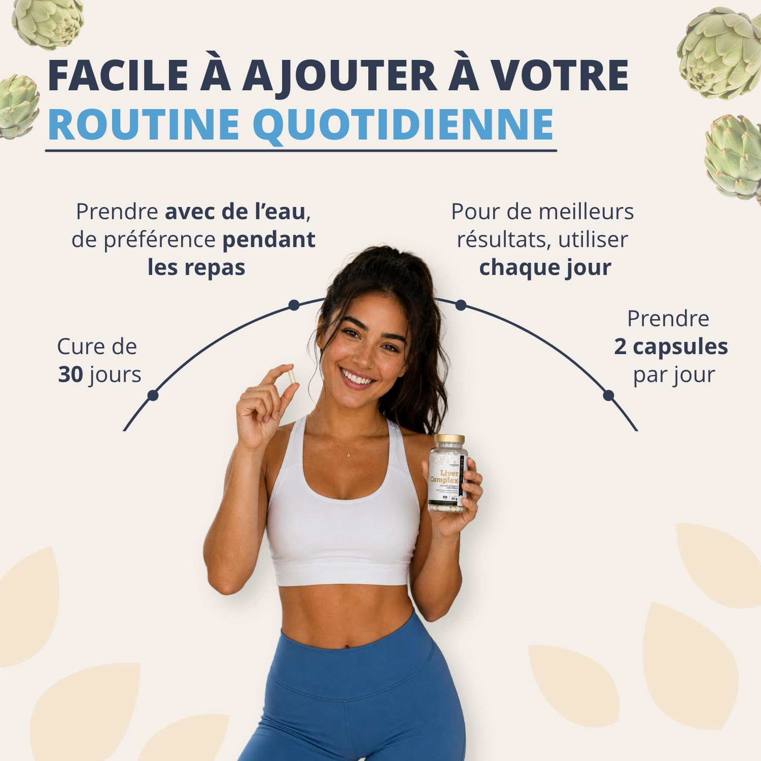 Golden Tree Liver Complex - Complément Alimentaire Herbal avec Chardon-Marie, Pissenlit, Artichaut, Curcuma, Choline, Vitamines B6 B12 D3 E et Poivre Noir - 60 Gélules