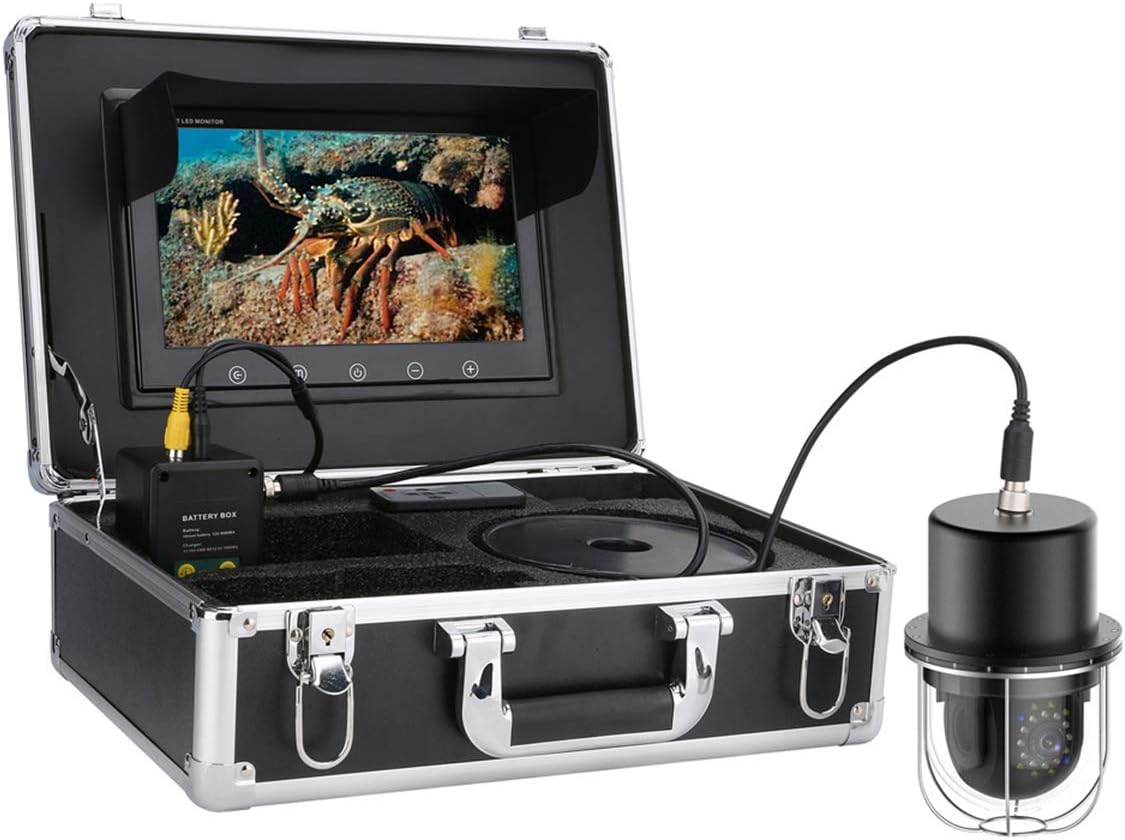 9 Inch Underwater Fishing Video Camera Fish Finder IP68 360 Degree Rotating Dome Rotating Panoramic Viewing Camera,50m (50m)
