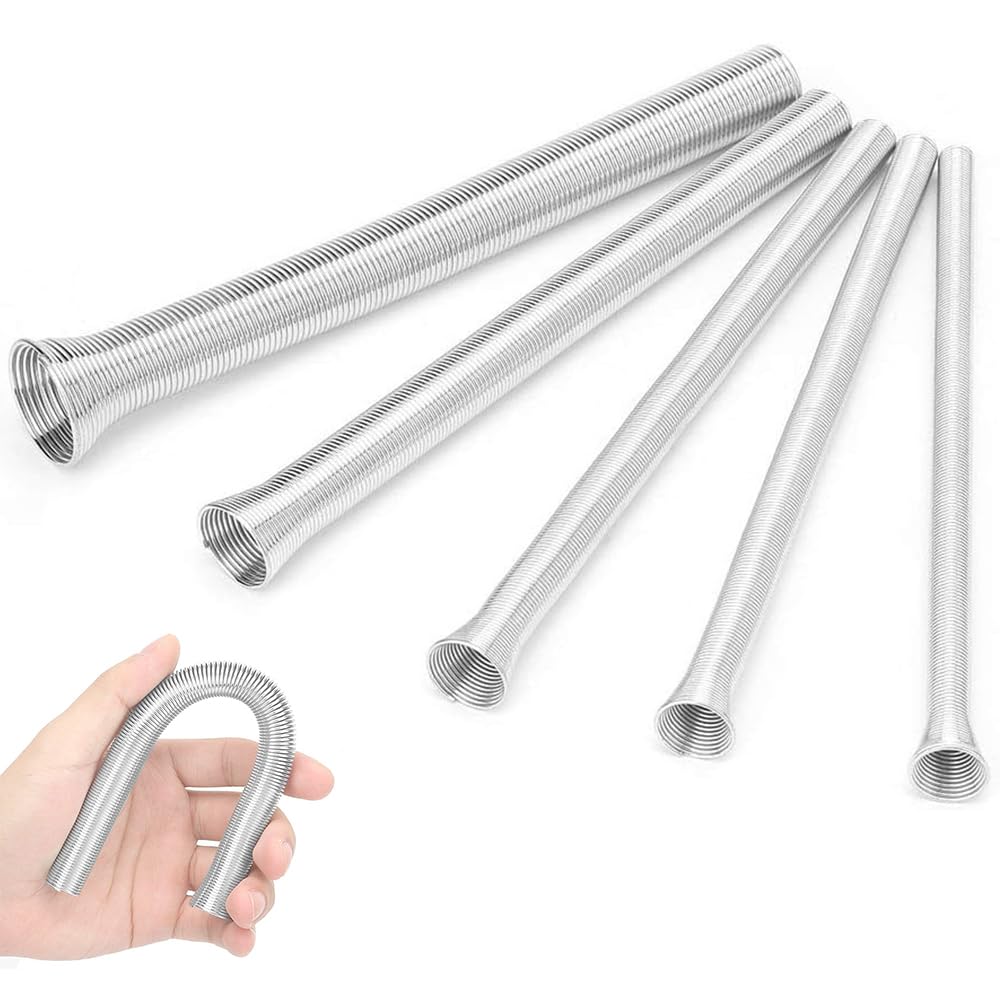 Set 5 Molle Piegatubi In Acciaio - Per Tubi Rame, Alluminio E Acciaio, Diametri 1/4" A 5/8" - Foto 10