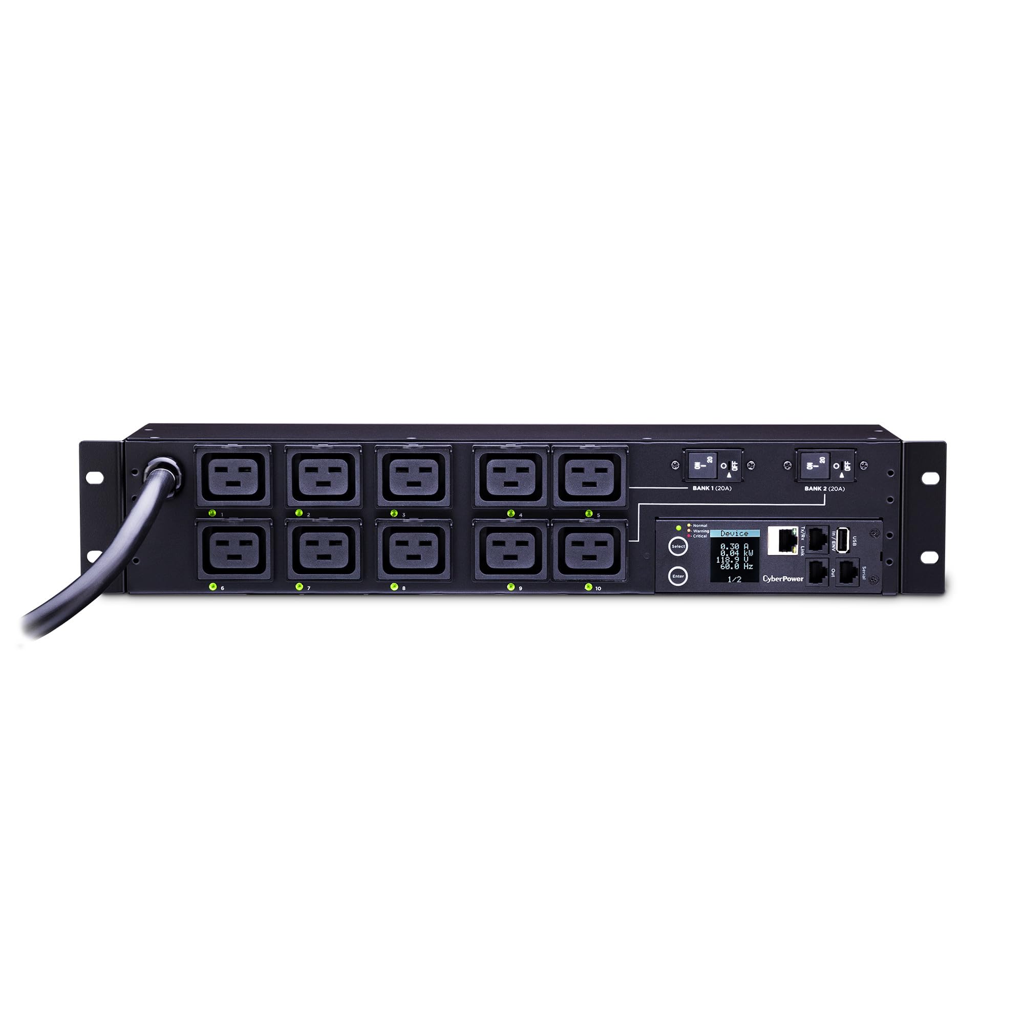CyberPower PDU81009 Switched Metered-By-Outlet PDU, 200-240V/30A, 10 Outlets, 2U Rackmount