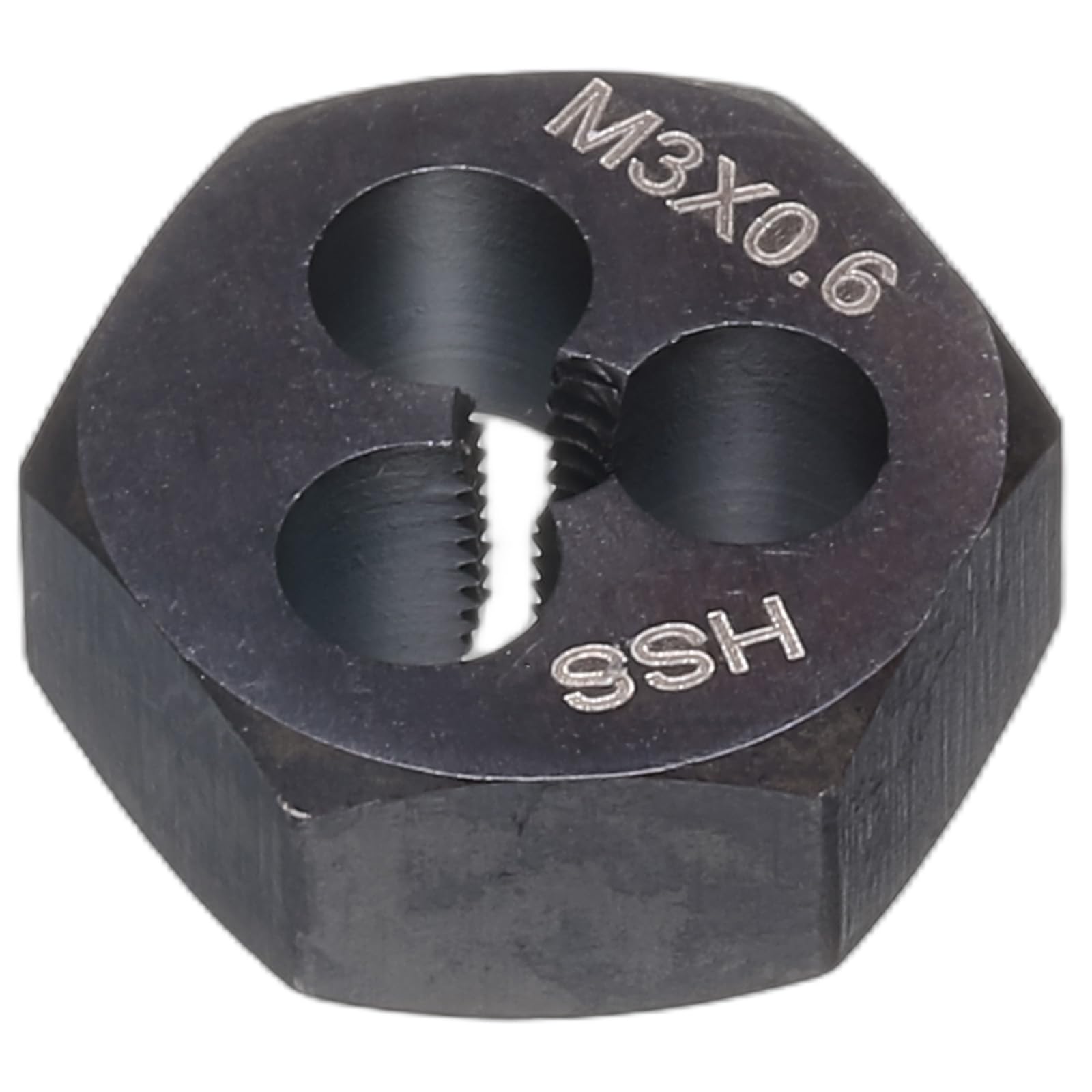 sourcing map Hex Threading Die M3 x 0.6 Metric Thread Right Hand High Speed Steel Rethreading Fixed Die Screw Cutting Tapping Repair Tool