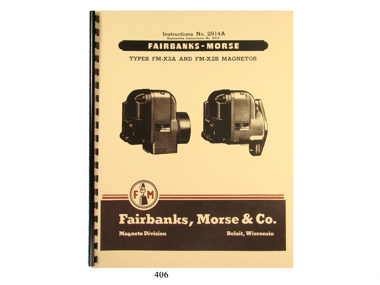 Fairbanks Morse Instruct & Parts Manual for FMX2A & FMX2B