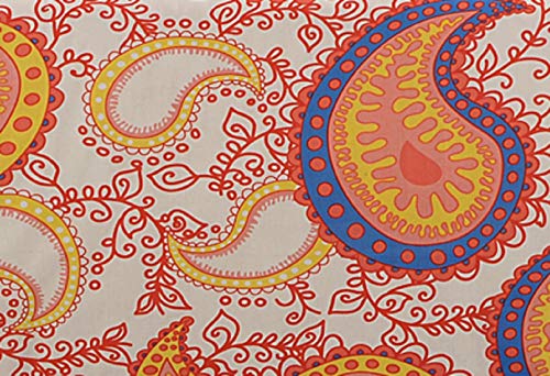Image of Swayam Pure Cotton Double Bedsheet with 2 Pillow Covers | Size 90 x 100 inch | 160 TC | Ethnic Motifs Design | Soft Breathable Bed Sheet | Comfortable & Durable for Bedroom - Yellow & Orange