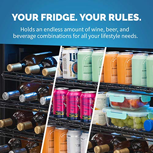 Image of NewAir 24 inch Single Zone Beverage & Wine Fridge | Beverage & Wine Refrigerator for 49 Bottles or 179 Cans | Freestanding or Built-In Under Counter Mini Fridge for Beer, Wine & Soda | Stainless Steel