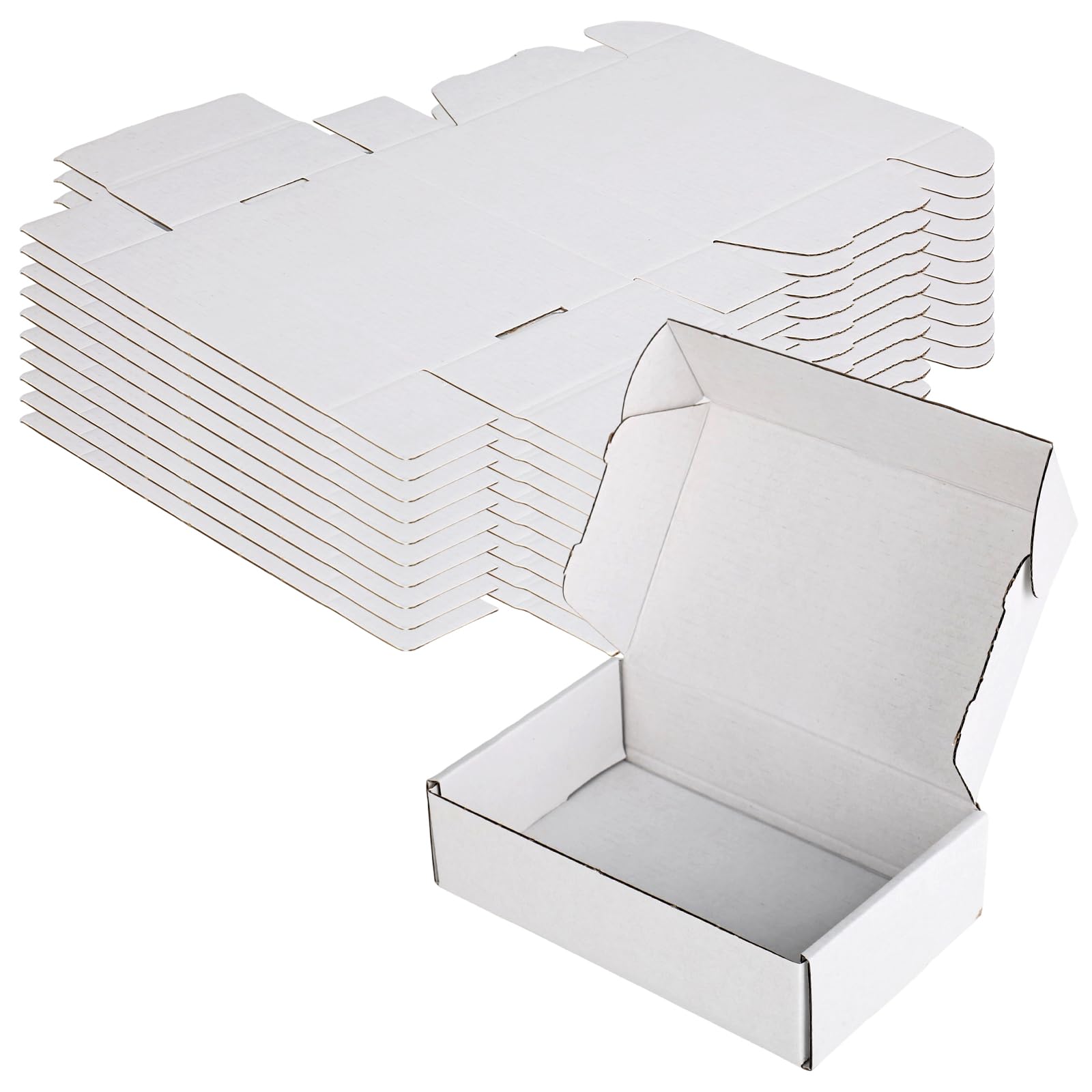 Small Cardboard Boxes, White Corrugated Shipping Boxes 7.9 x 5.12 x1.2 Inches (20 x13 x 3cm) Small Parcel Boxes, Packaging Mailing Boxes for Business, Posting, Storing or Gift(Pack of 10)
