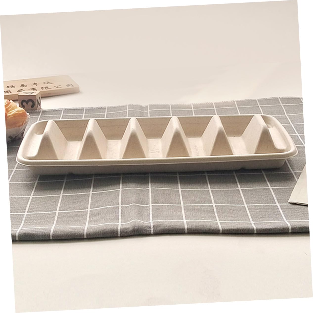Porta Tacos de Papel Beige Desechable, Bandeja Portátil para Burritos y Snacks, 25 Unidades para Comidas Fuera de Casa y Reuniones Grandes