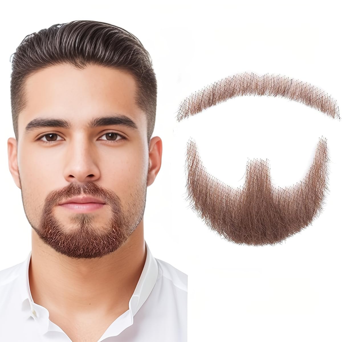 Atatoray Fake Beard Real Invisible Lace Hand Tied Goatee Adults Men Makeup Lace Invisible False Mustache for Entertainment Halloween Funny Cosplay