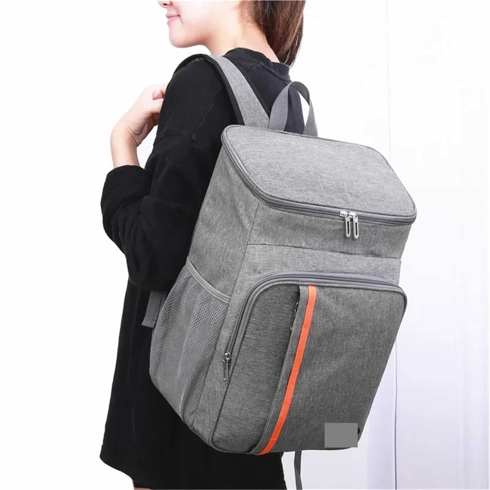 Bolsa De Almuerzo Bolsa de almuerzo térmica de 18L, caja de comida portátil, refrigerador impermeable, estuche aislado de hielo, mochilas de tela Oxford for acampar, caja de hielo Para Oficina，Picnic(
