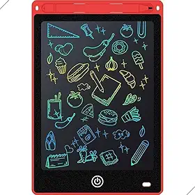 Tablet Infantil LCD Lousa Mágica Escrita Colorida Para Desenho e Estudo Educativo 12 Polegadas (Vermelho)