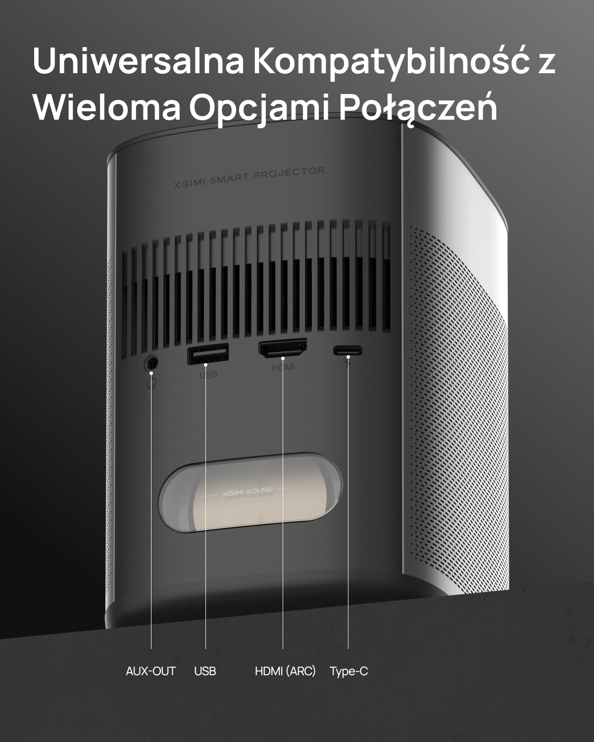 XGIMI MoGo 2 Pro（New）Przenośny Mini projektor,1080p,Google TV,Netflix | 430 ISO,dźwięk stereo 16W, ISA 2.0 auto keystone, autofocus, ochrona oczu, 40-200". Do domu, podróży i outdoor.