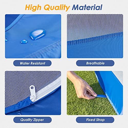 Slowton Small Animal Playpen Portable - Durable Cat Playpen With Reinforced Mesh, Foldable Pet Playpen Exercise Play Pen With Zipper Top Cover Puppy Fence For Kitten Rabbit Ferret Chinchilla(M, Blue) #TOP2