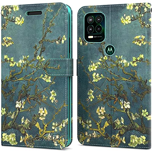 CoverON Wallet Pouch Designed for Motorola Moto G Stylus 5G Case, RFID Blocking Flip Folio Stand PU Leather Phone Cover - Almond Blossom