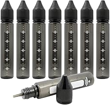 Indian Strawberry Unicorn Bottles 30ml Set of 8 Child Lock Graduated (2-28ml) for DIY Liquid Portable Blackout with Label Space (Black (Translucent))