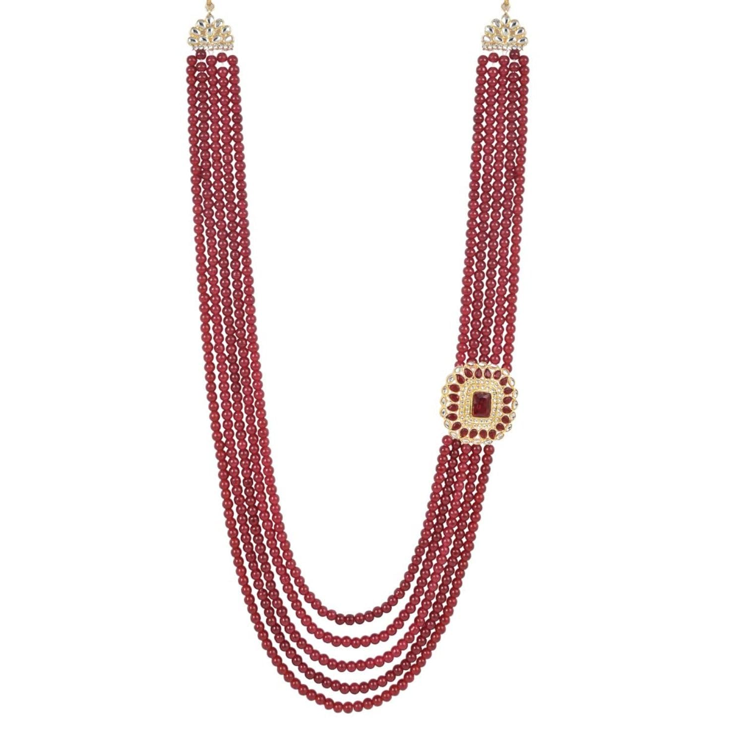 I Jewels 5 Layered Traditional Gold Plated Dulha Moti Mala with Beaded Maharaja Haar/Groom Necklace For Men (MLP53M) (B0C2D8YWVK) Amazon Price History, Amazon Price Tracker