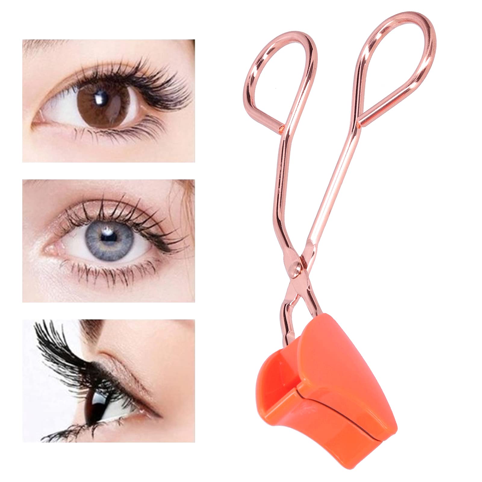 Magnetic Lashes Clip, Eyelash Applicator Tool Stainless Steel, Eyelashes Applicator Lashes Tool for Beginners Easy to Apply False Eyelashes Daily Use Buddy Tool, Magnetic Lash Applicator Tool(Orange) - Image 2