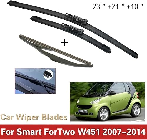 Miniatura 2 de Juego de limpiaparabrisas delantero y trasero compatible con Smart ForTwo W451 Coupe 2007-2014 limpiaparabrisas limpiaparabrisas limpiaparabrisas de