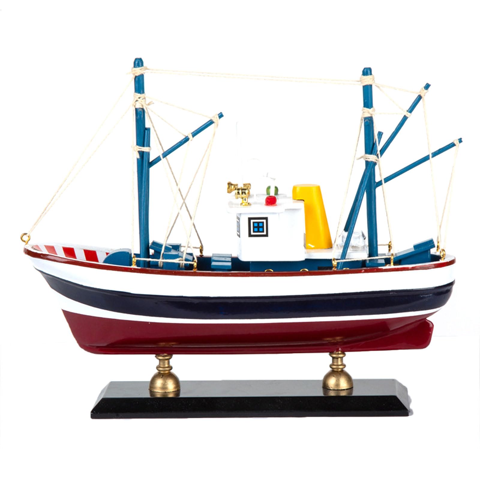YLME Maquette De Bateau De Pêche Maquette en Bois du Chalutier d'europe du Nord Décorations De Bateau De Pêche en Bois Massif Maquette De Bateau De Pêche Simulée (Finie),D