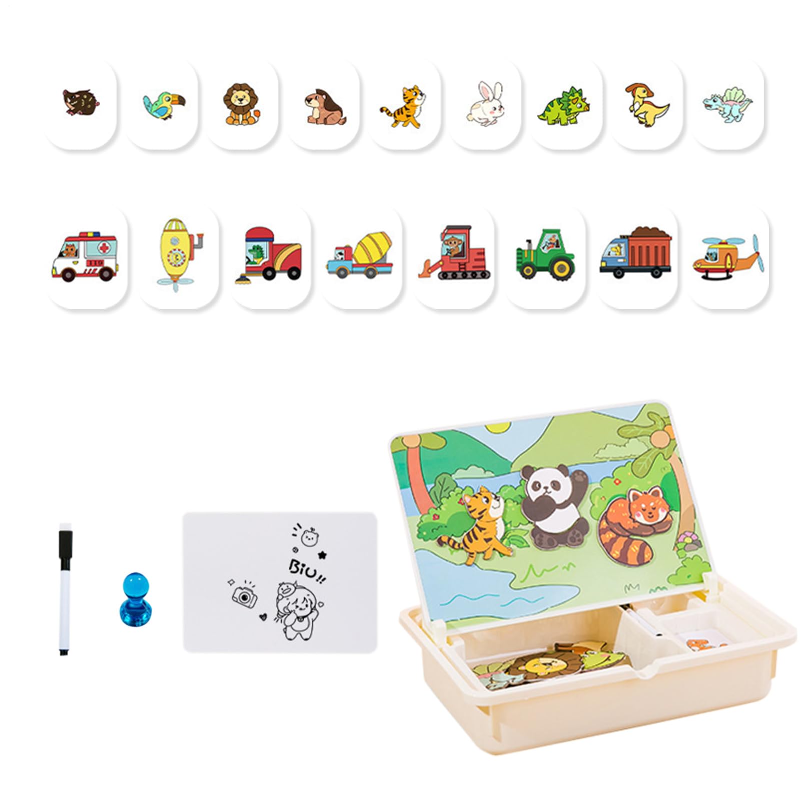 Scatola di puzzle magnetica – di puzzle magnetico per bambini piccoli asilo – Attività creative da viaggio con scatola di trasporto per ragazzi e ragazze asilo