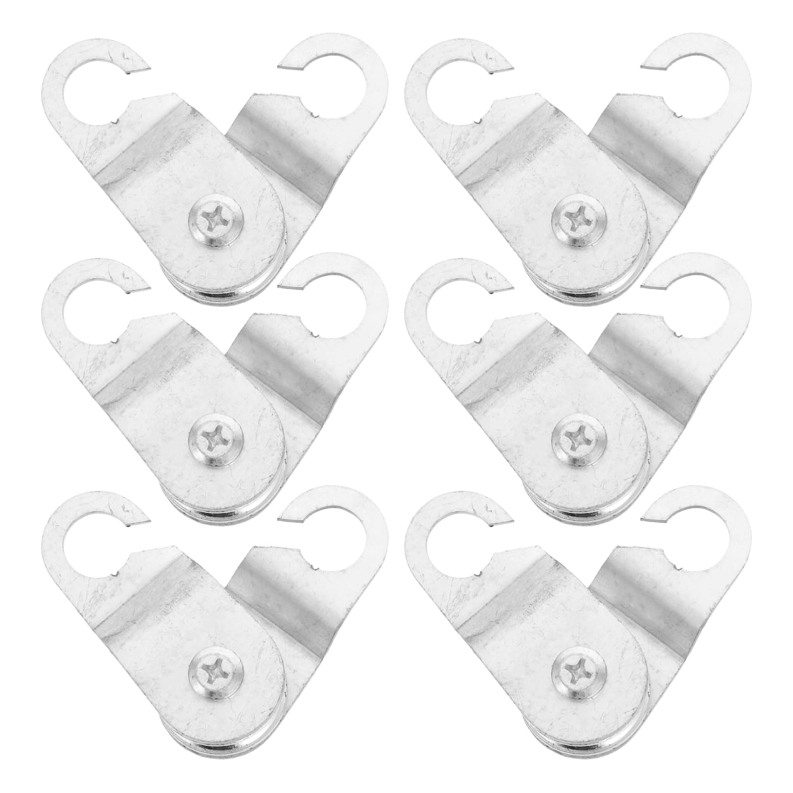 balacoo 6pcs Heavy Duty Greenhouse Ventilation Pulley Cable Pulley Wheel Swivel Hook Snatch Block Pulley for Wire Rope