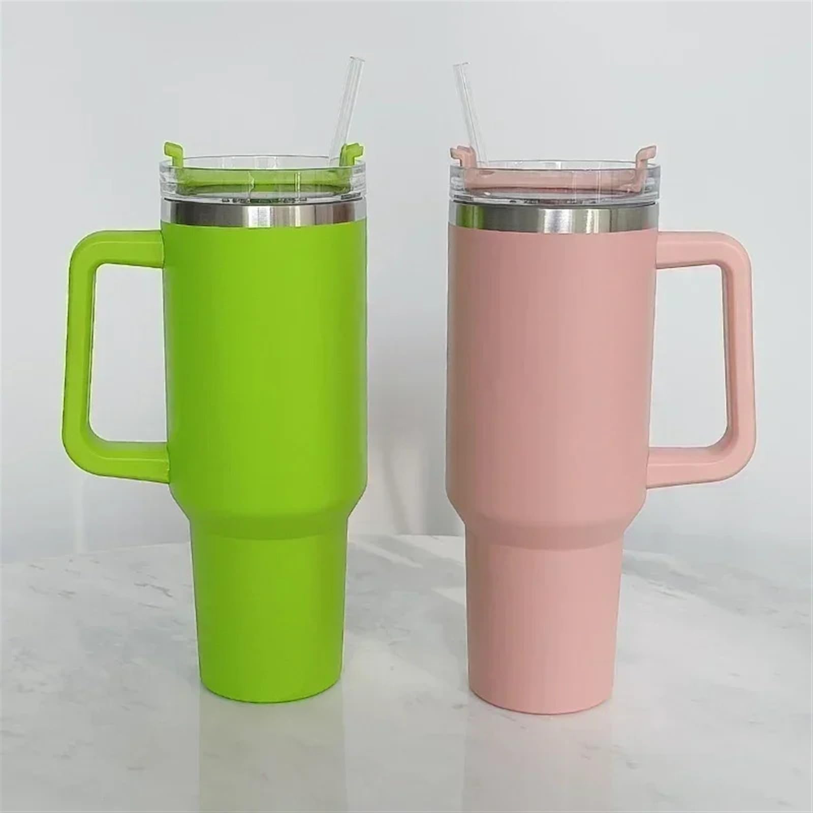 Taza pajita para coche,Taza con pajita y asa Vaso con asa de 40oz, vaso aislado con tapas, taza de agua de acero inoxidable con pajita for viaje en el hogar, taza térmica (Size : 1200ml, Color : A1