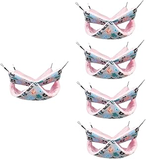 NOLITOY 5 Pçs Pet Hammock Pet Pendurado Rede Hamster Brinquedos Gaiola Hamster Cobaia Hammock Pendurado Cama Hamster Janela Rede Gaiola De Pássaro Suporte Pet Balanço Rede Veludo Inverno