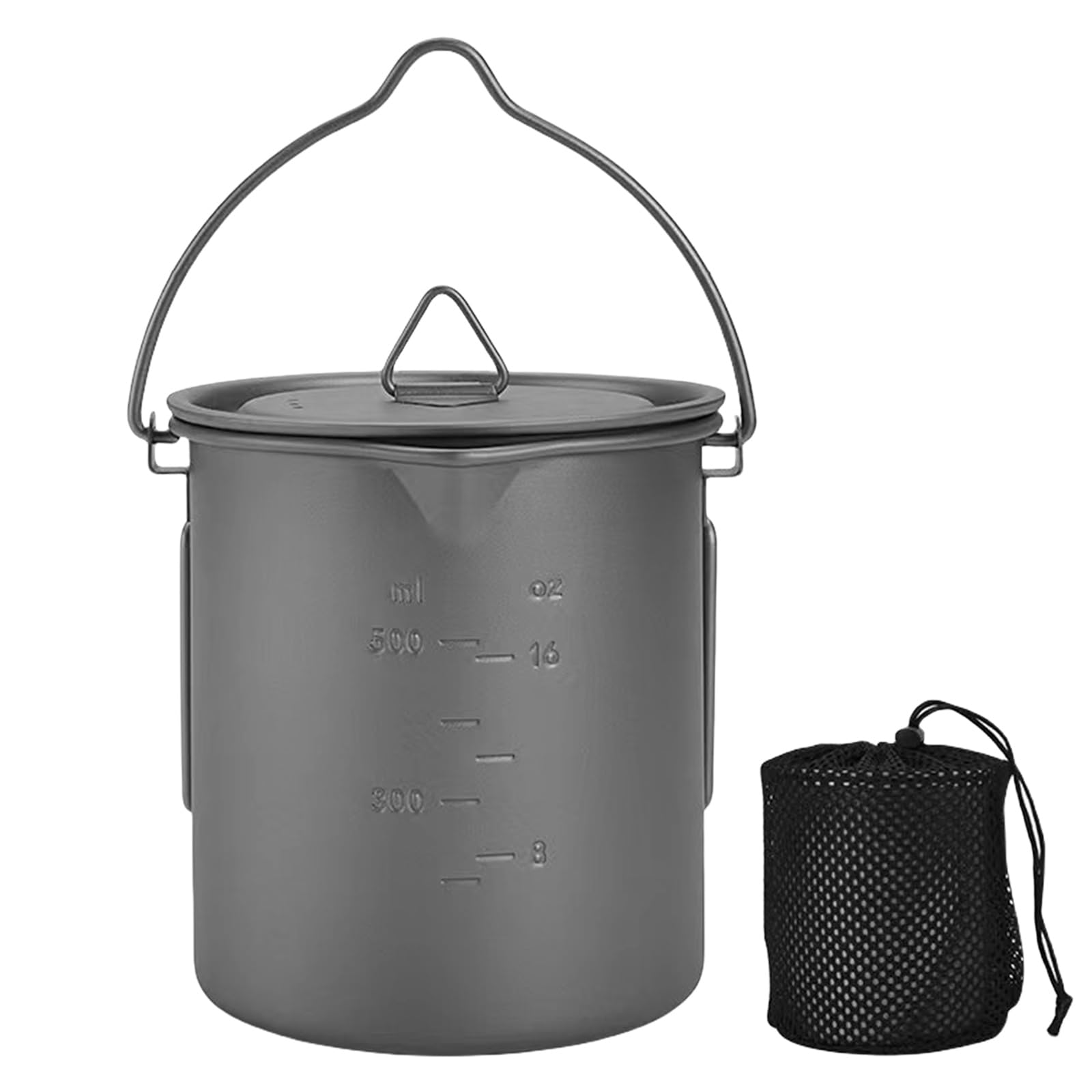 Taza de café de camping con taza de metal ligera plegable pequeña olla de camping para excursiones al aire libre