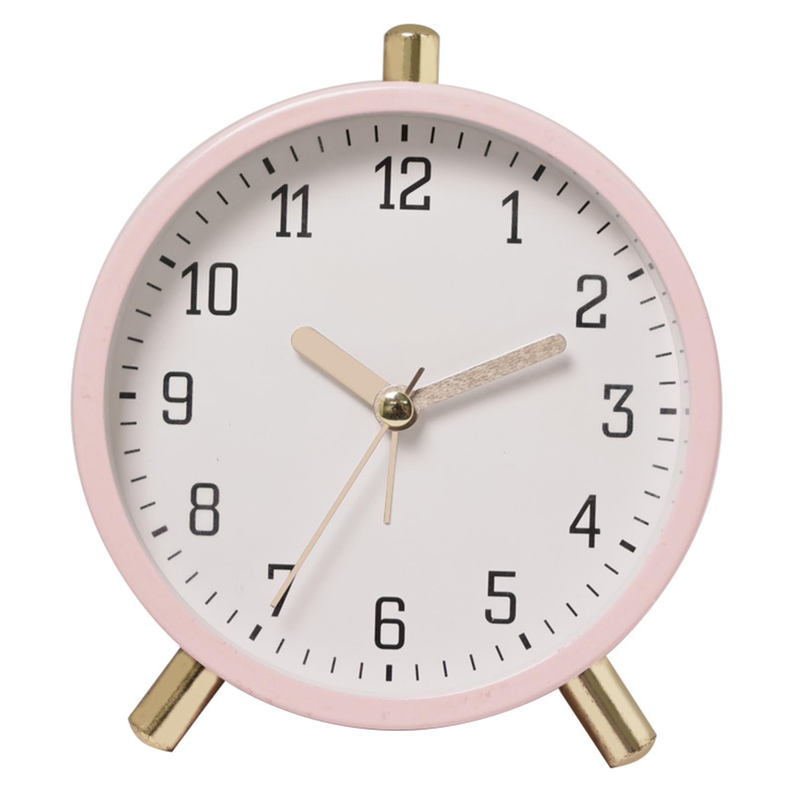 Kalttoy A Quiet Operations Metal Round Larm Clock With Nightlight For Kids Nd Dults Battery Operated For Bedroom Or Desk Use Not Ticking Quartzs Clock