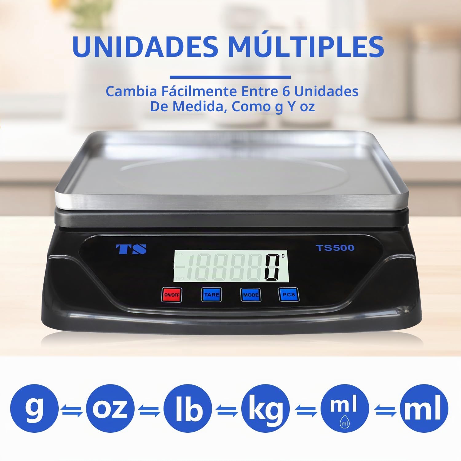 Báscula Profesional De Cocina, 30 Kg/1g De Precisión Con G/kg/oz/lb/ml 6 Unidades, Función De Tare, Conteo PCS, Bascula Alimentos Para Peso Repostería, Cocina, Negocios