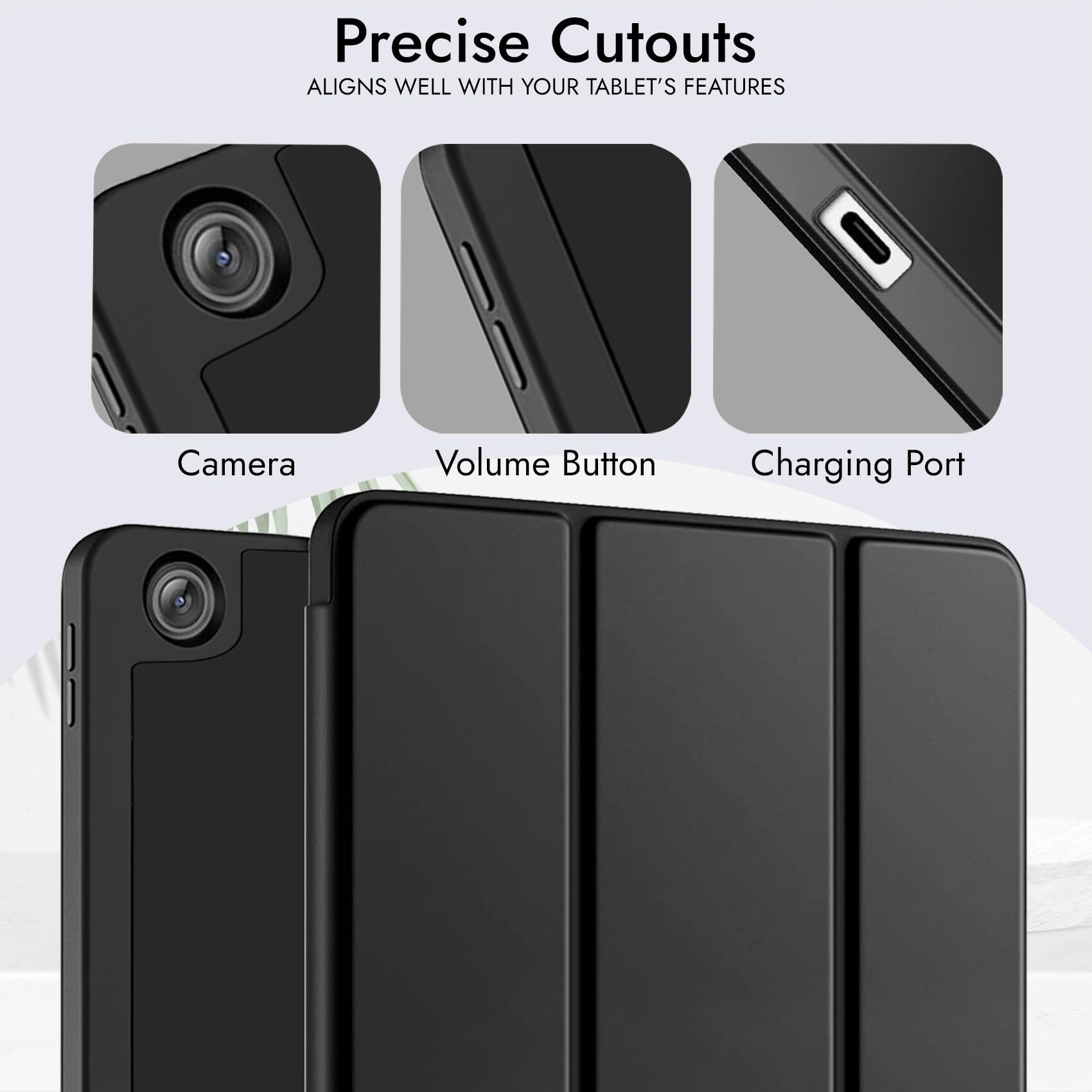 Robustrion Cover for OnePlus Pad Go 2 12.1 inch Cover Case with Pencil Holder, Trifold Cover Case for OnePlus Pad Go 2 Tablet Cover [Auto Sleep Wake Support] - Black — Amazon image 7