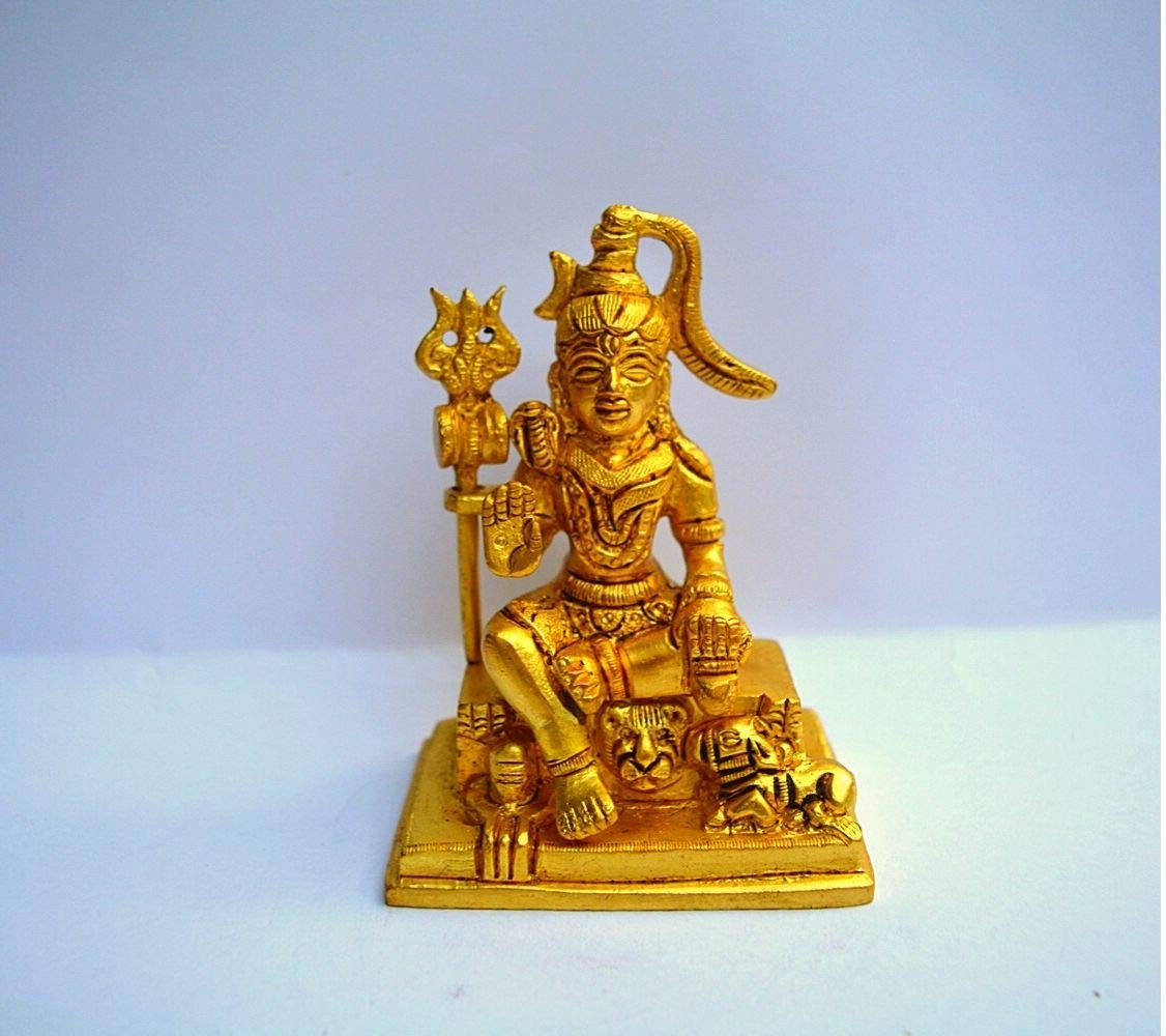 Buy Brass Shiva Statue with trishul Blessing Mahadev Statue in Sitting