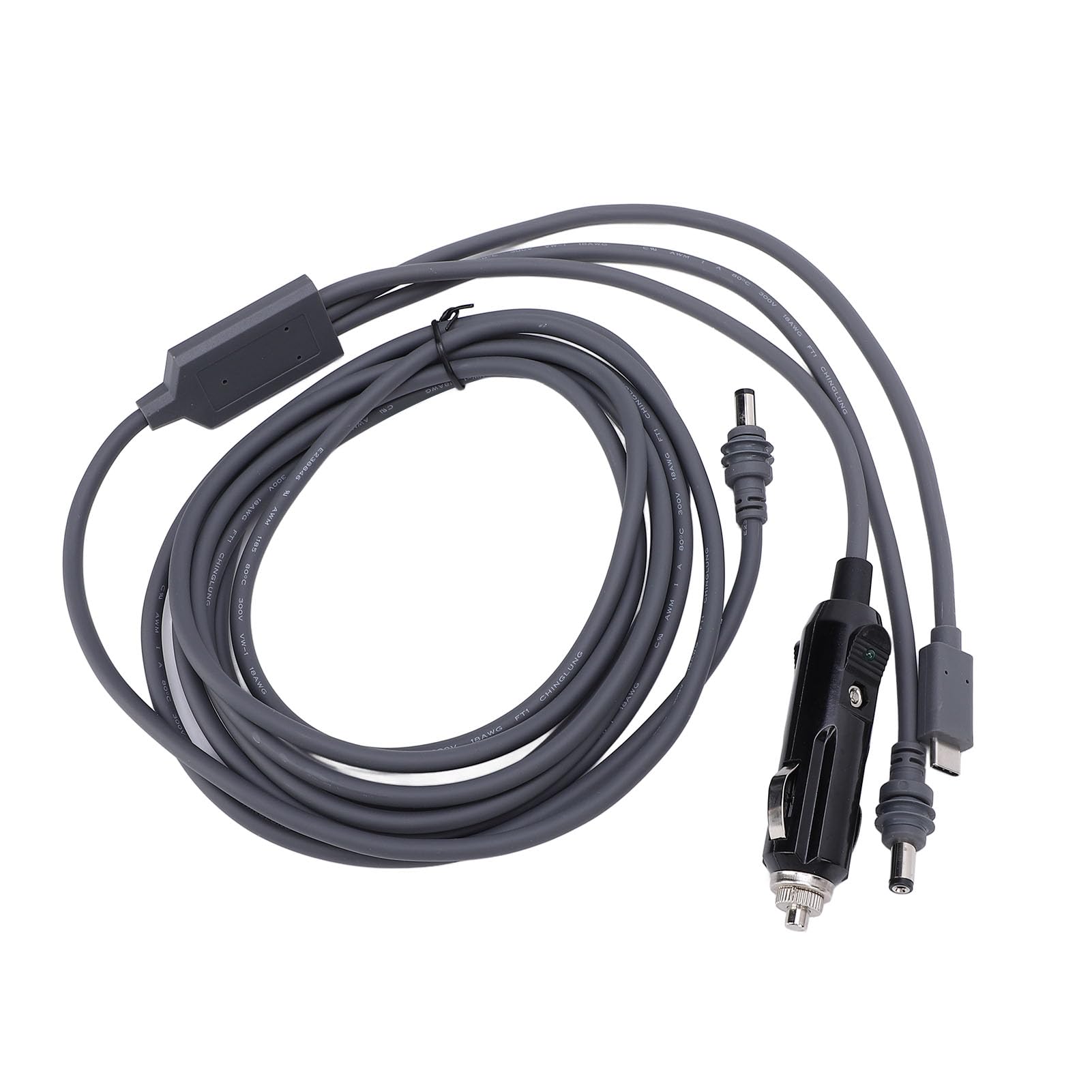 Sxhlseller Satelliten-Gleichstromkabel Typ C auf Gleichstromkabel, 3 Meter Langes Ersatz-Verlängerungskabel, Wasserabweisende PVC-Konstruktion für Stabile und Sichere Stromübertragung (#1)